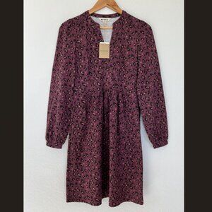 Boden Naomi Relaxed Jersey Dress, Prune, Leopard Spots